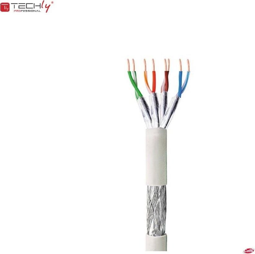 Cablu de retea TechlyPro, S / FTP, Cat.6, CCA, 305m, Gri