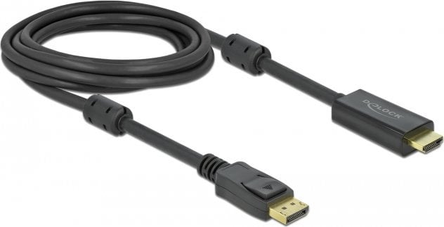 Cablu Delock DELOCK DisplayPort 1.2 &gt; Cablu HDMI 4K 60Hz 3m negru activ