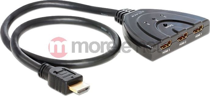 Cablu Delock, HDMI tata/3 x HDMI mama, 60cm, Negru