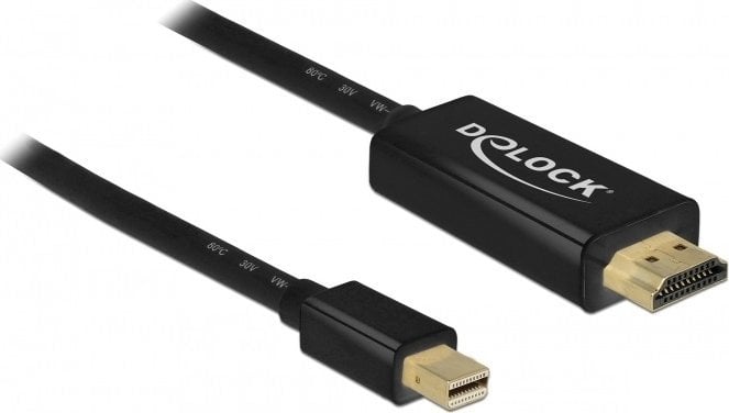 Cablu Delock, Mini Displayport/HDMI, 3m, Negru