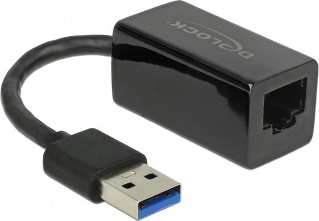 Placi de retea - Cablu Delock, USB 3.1/RJ-45, 13.5cm, Negru
