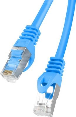 Cablu ecranat FTP, Lanberg 41908, cat 6, mufat 2xRJ45, lungime 20m, AWG 26, 250 MHz, de legatura retea, ethernet, albastru