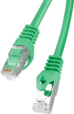 Cablu ecranat FTP, Lanberg 41916, cat.6, mufat 2xRJ45, lungime 10m, AWG 26, 250 MHz, de legatura retea, ethernet, verde