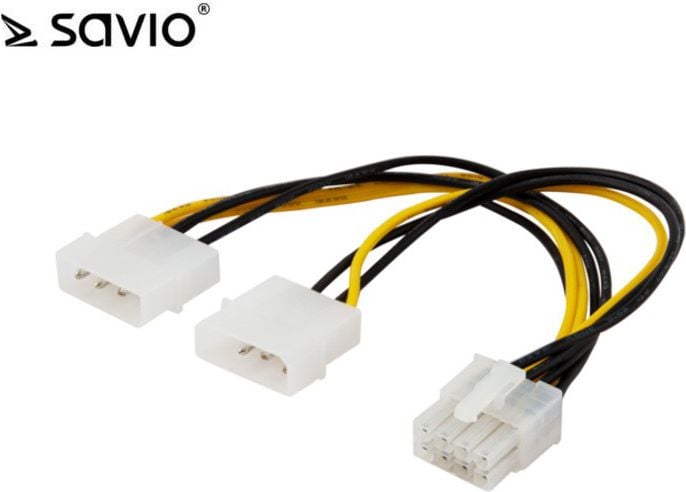 Cablu elmak Kabel zasilający / adapter Molex 4pin - EPS 8pin (SAVIO AK-18)