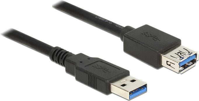 Cablu extensie USB Delock, M / T 3.0, 2 m, Negru