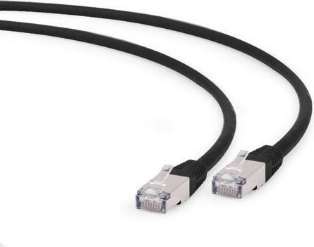Cabluri si accesorii retele - Cablu gembird RJ-45 / RJ-45 Categoria 6A S / FTP 0.5m negru (PP6A-LSZHCU-BK-0,5M)