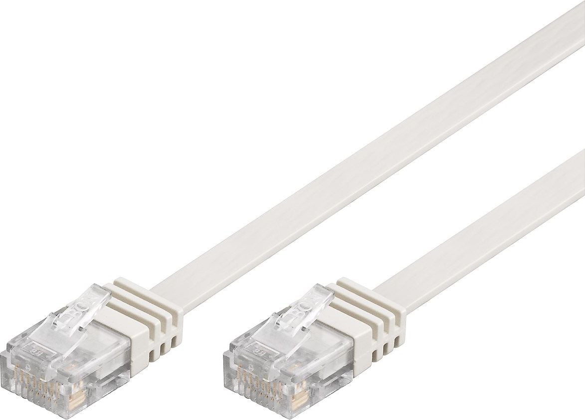 Cablu goobay Cablu plat patch-uri de crossover U / UTP cat. 5e 5m alb (93361)
