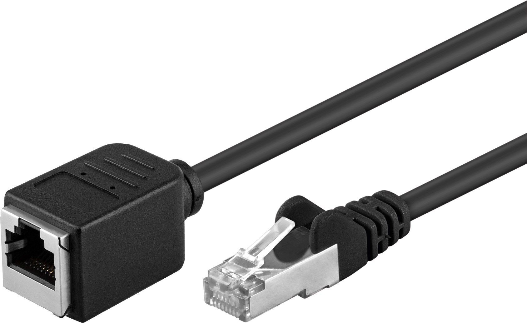 Cablu goobay F/UTP patch cable extensie cat. 5e negru 1m (91886)