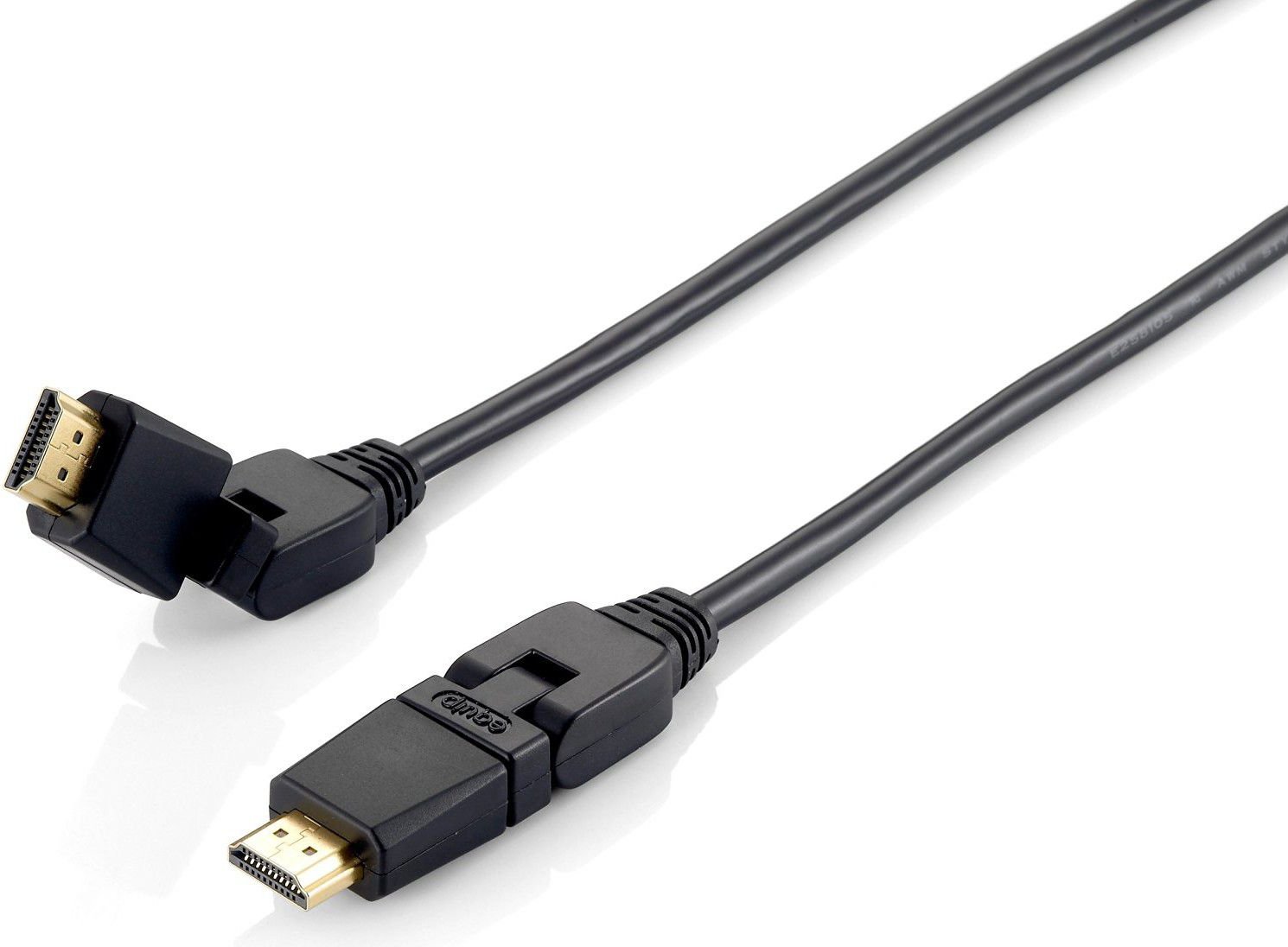 Cablu HDMI 1.4 mascul/mascul, placat cu aur, 5m, cu conectori pivotanti, Negru