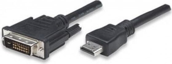 Cablu HDMI tata - DVI-D tata, 1.8M, Techly, Negru, ICOC HDMI-D-018
