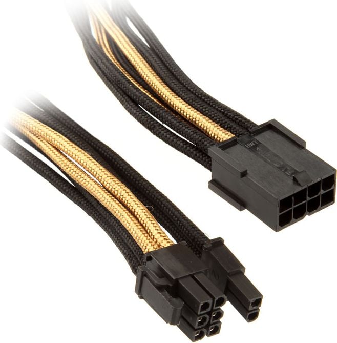 Cablu È™i adaptor pentru PC SilverStone Adapter PCI 8-Pin na PCIe 6+2-Pin - 250mm - czarno zÅ‚oty (SST-PP07-PCIBG)
