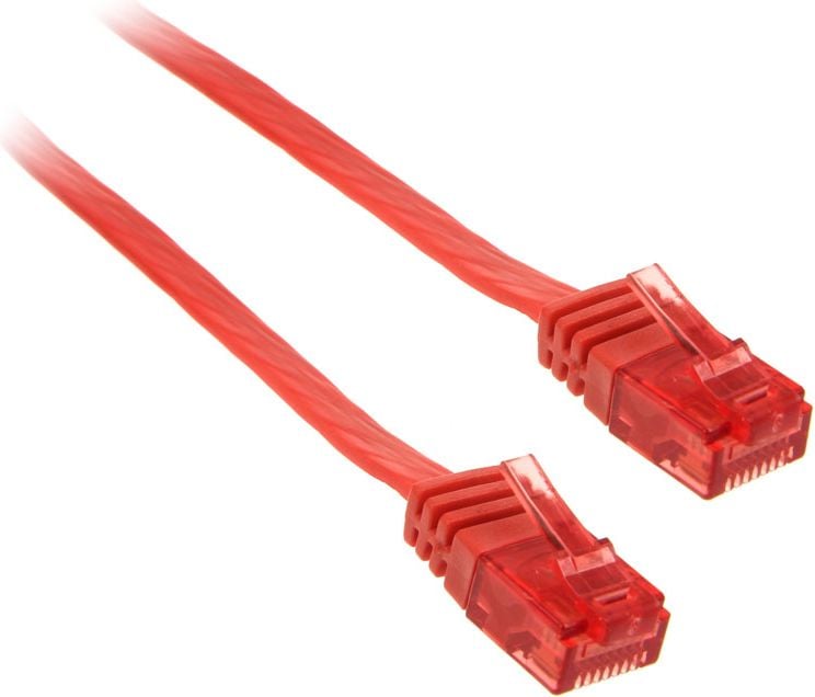 Cablu inline 2m - kabel sieciowy U/UTP - 1000 Mbit - Cat.6 - RJ45 - rosu (71602R)