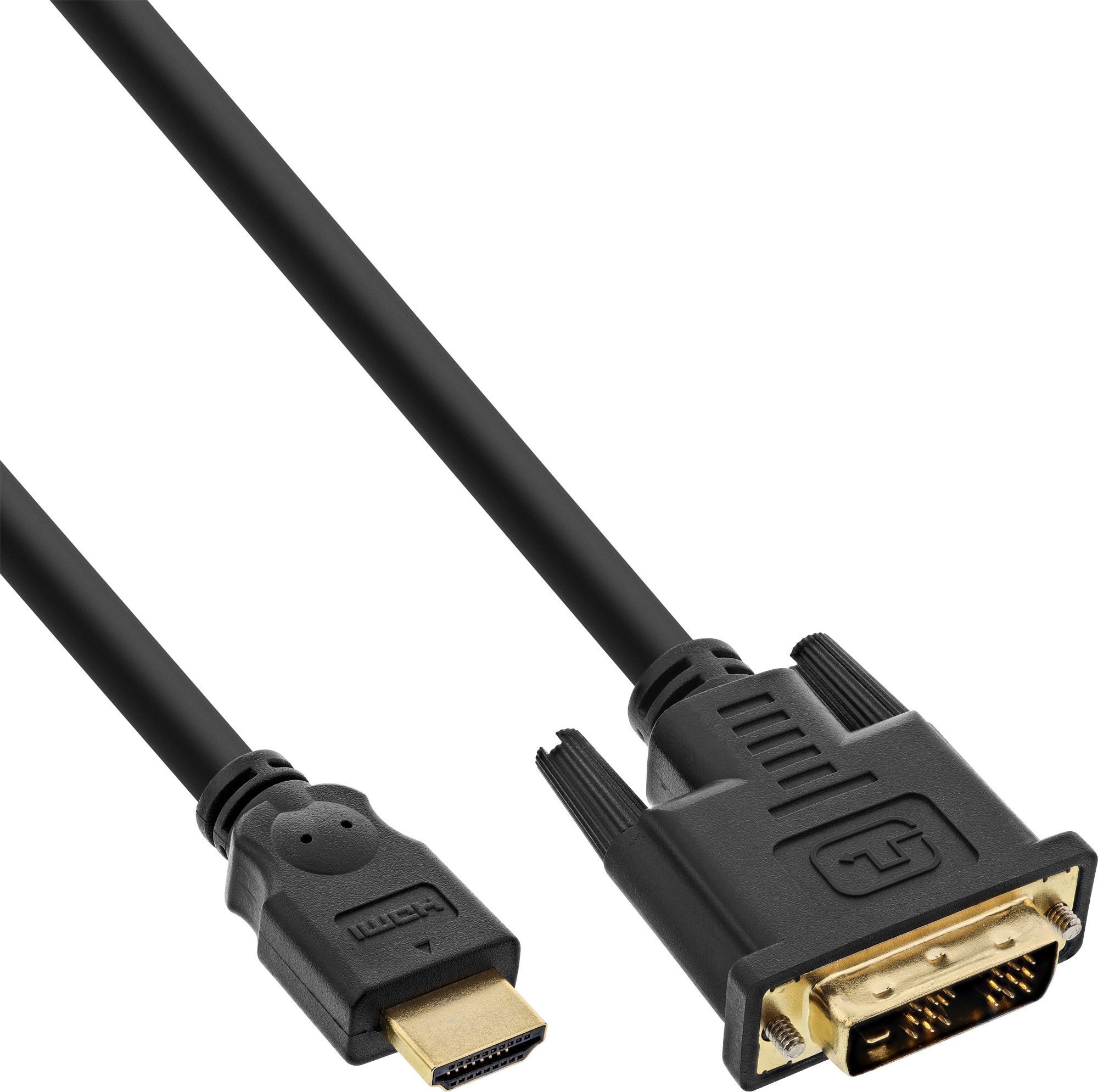 Cablu InLine 30 buc. pachet în vrac InLine® cablu HDMI-DVI, contacte placate cu aur, HDMI tată la DVI 18+1 tată, 2 m
