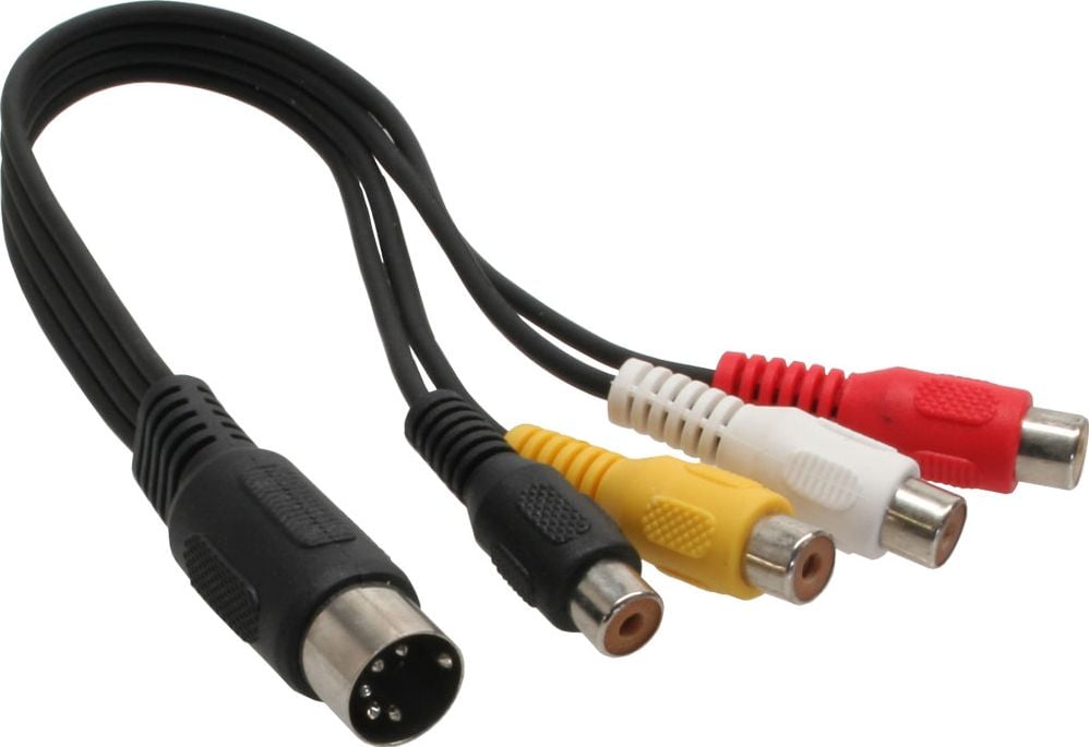 Cablu InLine, DIN 5 pini - RCA (Cinch), negru