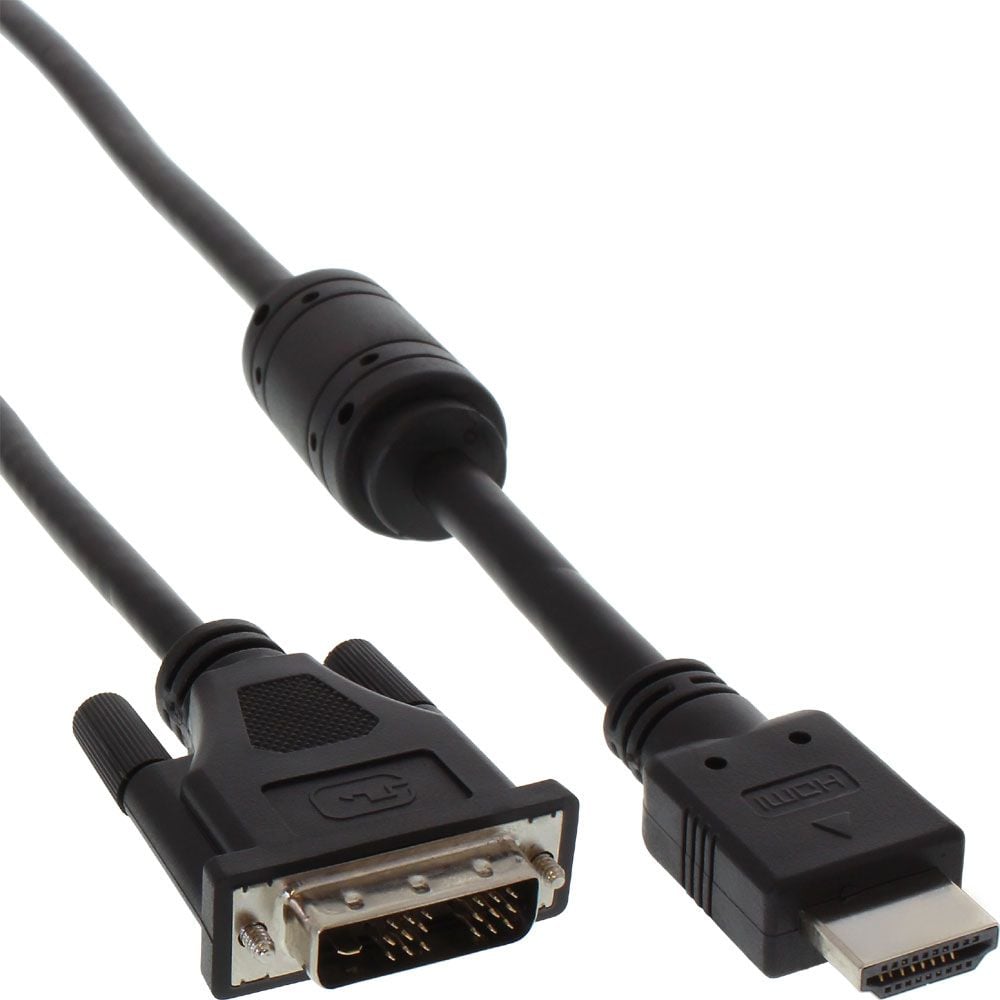 Cablu InLine, HDMI - DVI-D, Negru