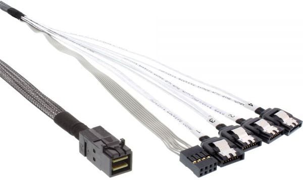 Cablu inline Kabel Mini SAS HD SFF-8643 - 4x SATA + Sideband 0.5m (27630A)