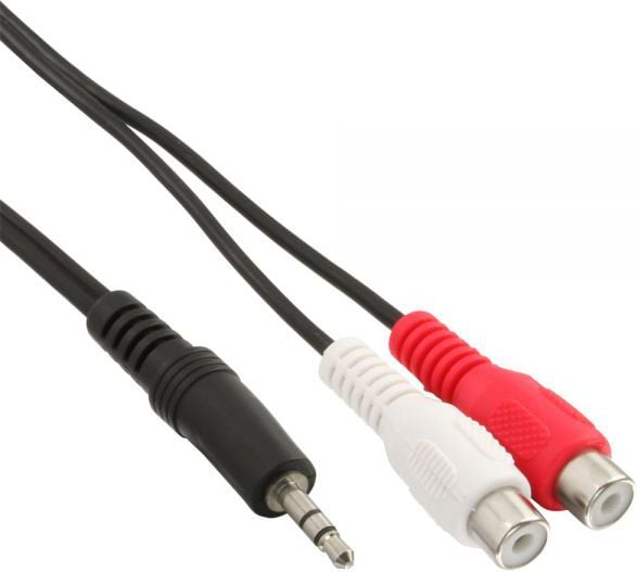 Cablu InLine, MiniJack 3,5 mm - RCA (Cinch) x2, Negru