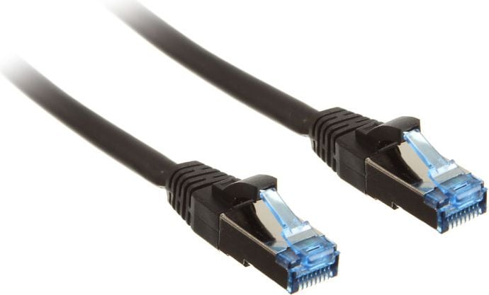 Cablu inline Patch cord Cat.6 S / FTP (PIMF), 500MHz, negru, 0.5m (76850S)