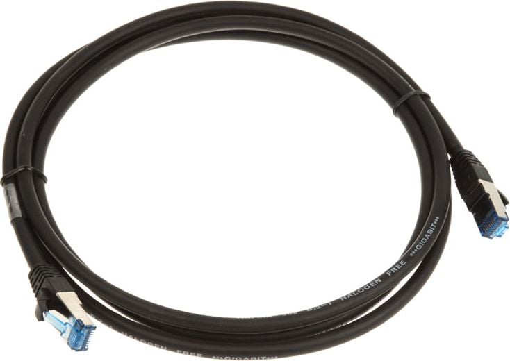 Cablu inline Patch cord Cat.6 S / FTP (PIMF), 500MHz, negru, 2m (76802S)