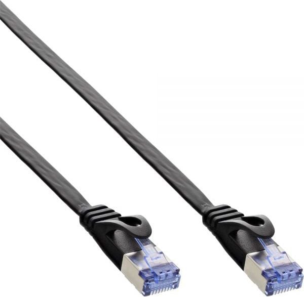 Cablu inline Patchcord Flat U/FTP, Cat.6A, negru 2m (71802S)