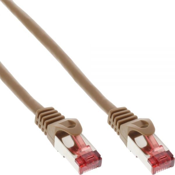 Cablu inline Patchcord S/FTP, PiMF, Cat.6, 250MHz, PVC, brązowy 0.3m (76433K)