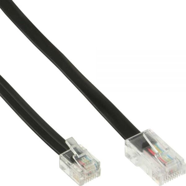 Cablu inline RJ45 modular de cablu pentru RJ11, 6R4C, negru, 6m (18866)