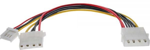 Cablu despărțitor de putere în linie 1x Molex 5,25` - 1x Molex + 1x Floppy (29658)