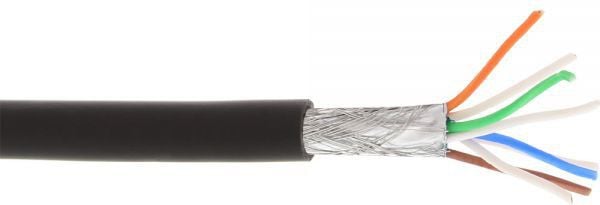 Cablu inline S / FTP Categoria 6A 100m negru (76899S)