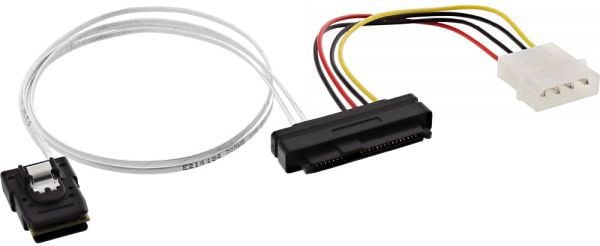 Cablu inline SAS Kabel Mini SAS SFF-8087 - 1x SAS SFF-8482 + Power, 0.5m (27622)