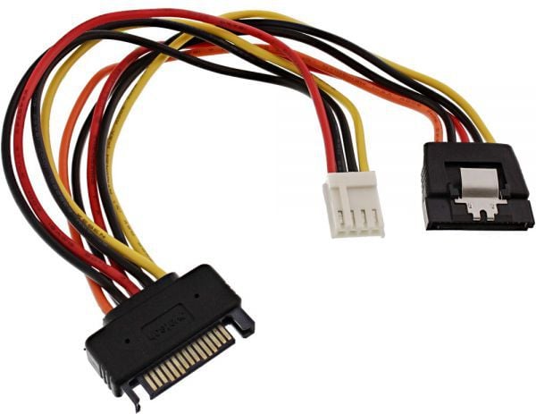 Cablu inline SATA Adaptor de alimentare de sex feminin - conector de alimentare tata SATA Putere + Floppy (29691)