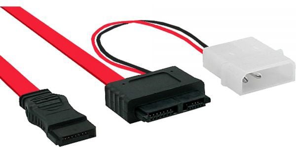 Cablu inline SATA la SATA adaptor + 0.4m Molex (29608)