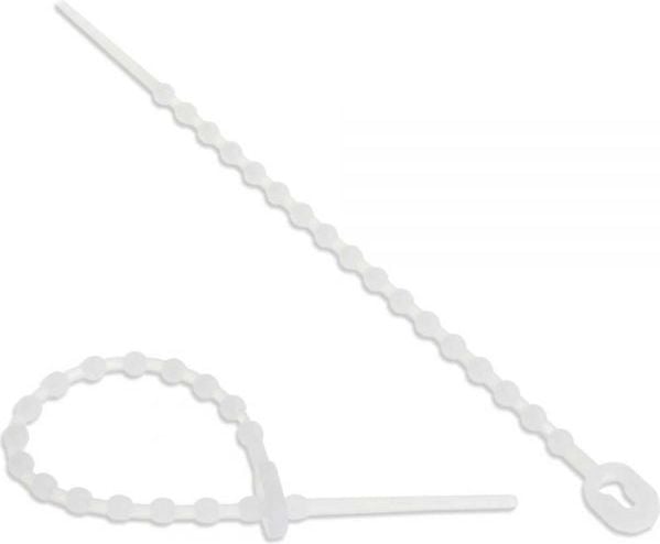 Cablu inline Ties de cap cravate, alb, lungime 100mm, 100 de bucati (59977A)