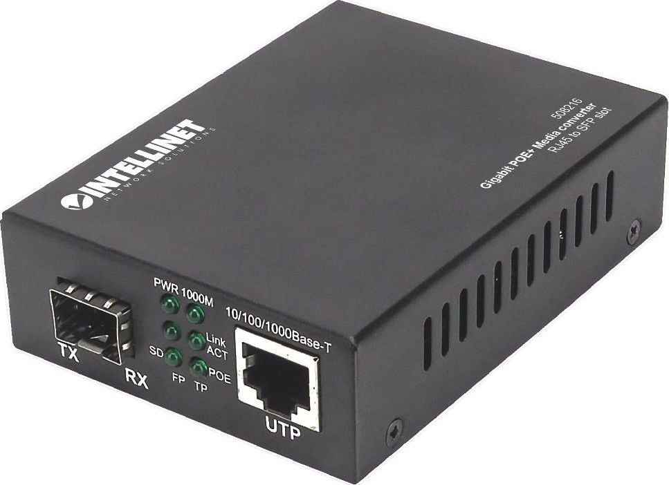 Cablu intellinet network solutions Intellinet Gigabit PoE + Medienkonverter RJ45 SFP 120 km
