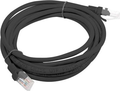 Cablu lanberg cablu Patch, Cat5e, neprotejata, 3m, negru (PCU5-10CC-0300-BK)