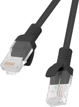 Cablu lanberg cablu Patch, Cat6 neprotejata, 0.5m, negru (PCU6-10CC-0050-BK)