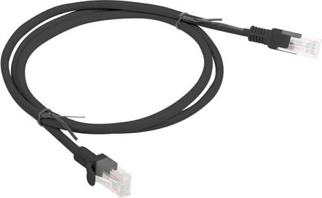 Cablu lanberg cablu Patch, Cat6 neprotejata, 1 m, negru (PCU6-10CC-0100-BK)