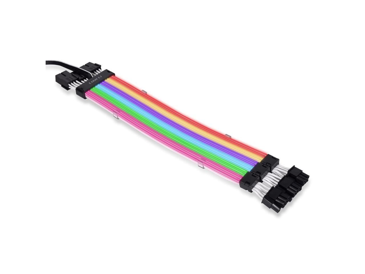 Cablu Lian Li Strimer Plus V2 ARGB Triple 8-Pin PCIe GPU Extension, Multicolor