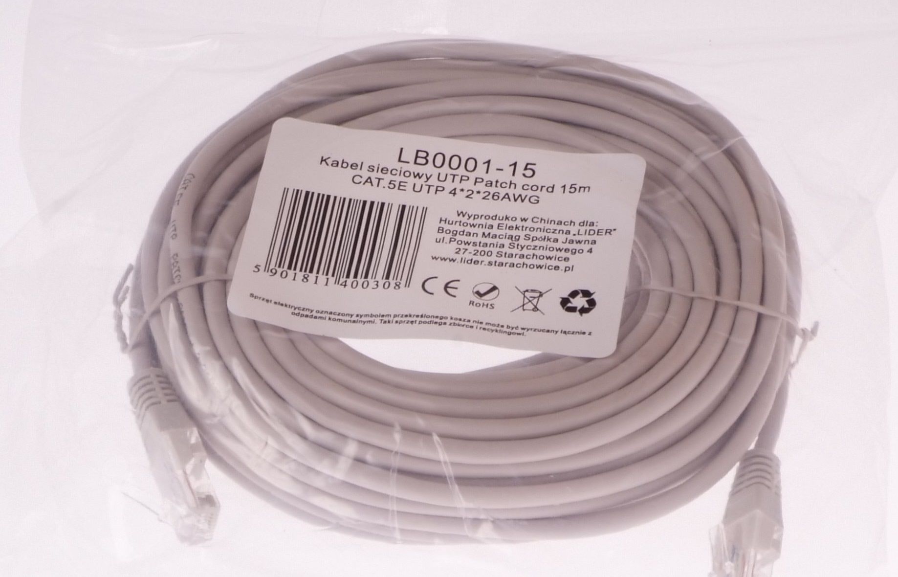 Cablu libox UTP 15m Cat.5e UTP 4x2x26 AWG