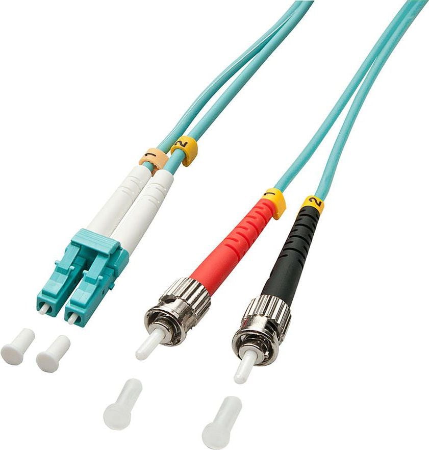 Cablu lindy Fibra optica patch LC / ST OM3 50 / 125um, Multimode, 10m (46384)