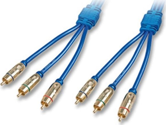 Cablu Lindy RCA (Cinch) x3 - RCA (Cinch) x3 0,5 m albastru (37529)