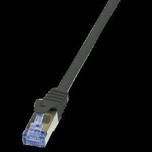 Cablu logilink LogiLink Patch Cable, Cat. 6A, S / FTP, 50,0 m, ecranat negru (PIMF), 4 x 2 AWG atribuire 26/7 pin: 1 miez de cupru (CQ3143S): 1