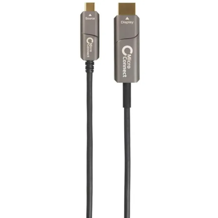 Cablu, MicroConnect, USB-C/HDMI, 10 m, 60 Hz, 18 Gbps, Negru/Gri