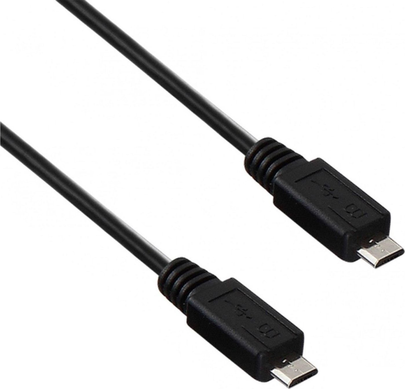 Cablu microUSB 2.0 tata la microUSB 2.0 tata, Akyga 13316, lungime 60cm, negru