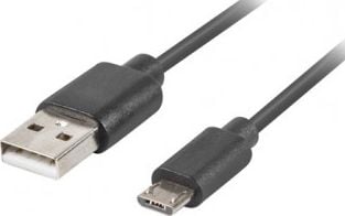 Cablu microUSB 2.0 tata la USB 2.0 tata, Lanberg 41635, QC 3.0, cupru, lungime 100cm, negru