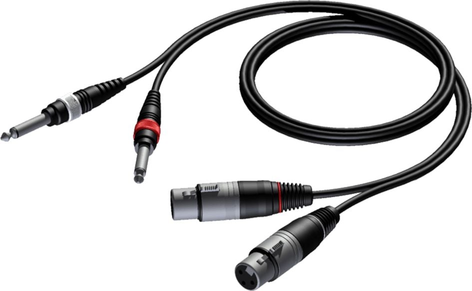 Cablu mufă Procab 6,3 mm x2 - XLR x2 1,5 m negru (CAB707/1,5)