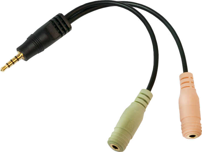 Cablu mufă LogiLink 3,5 mm - mufă 3,5 mm x2 0,15 m negru (CA0021)