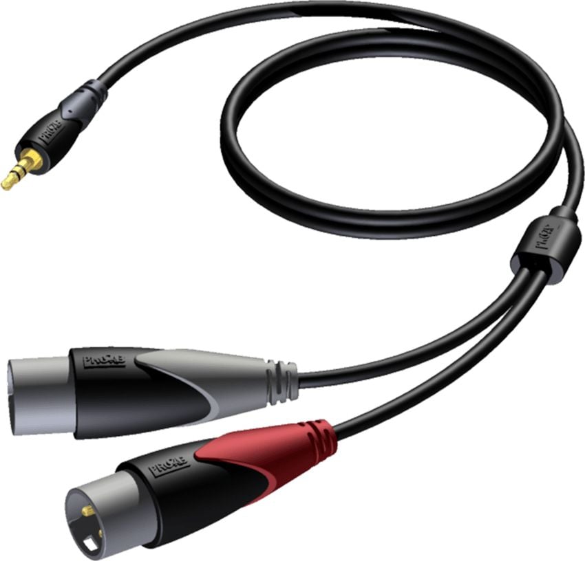 Cablu mufă Procab 3,5 mm - XLR x2 3m negru (CLA712/3)