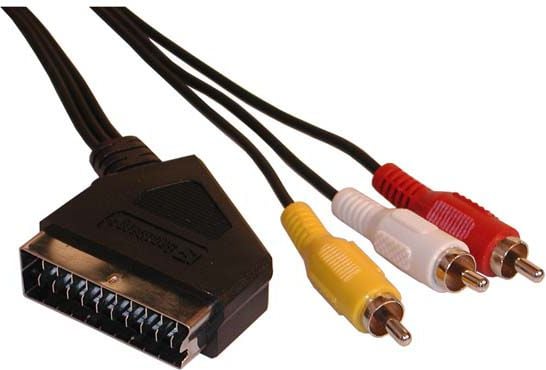 Cablu NoName, Scart - RCA (Cinch) x3, Negru