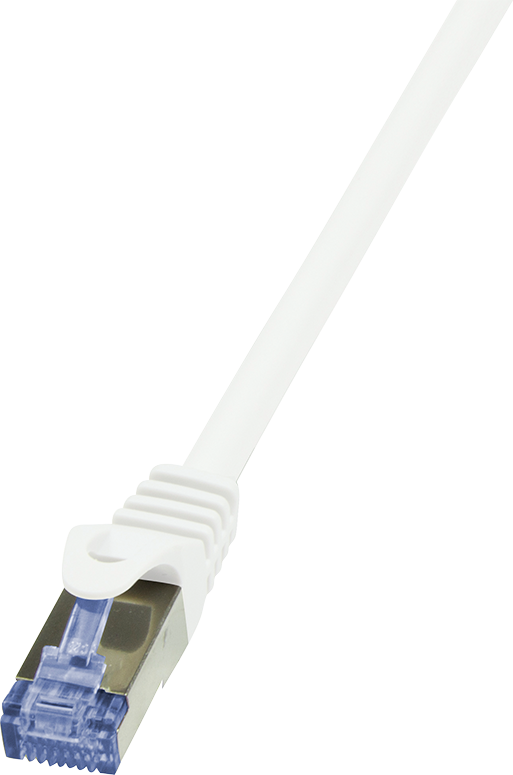 Cablu patchcord Cat.6A 10G S/FTP PIMF PrimeLine 0,50m alb