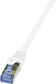 Cablu patchcord Cat.6A 10G S/FTP PIMF PrimeLine 1,50m alb